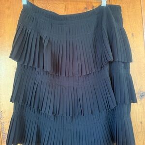 Vintage 90s Black 3 tier Pleated Skirt